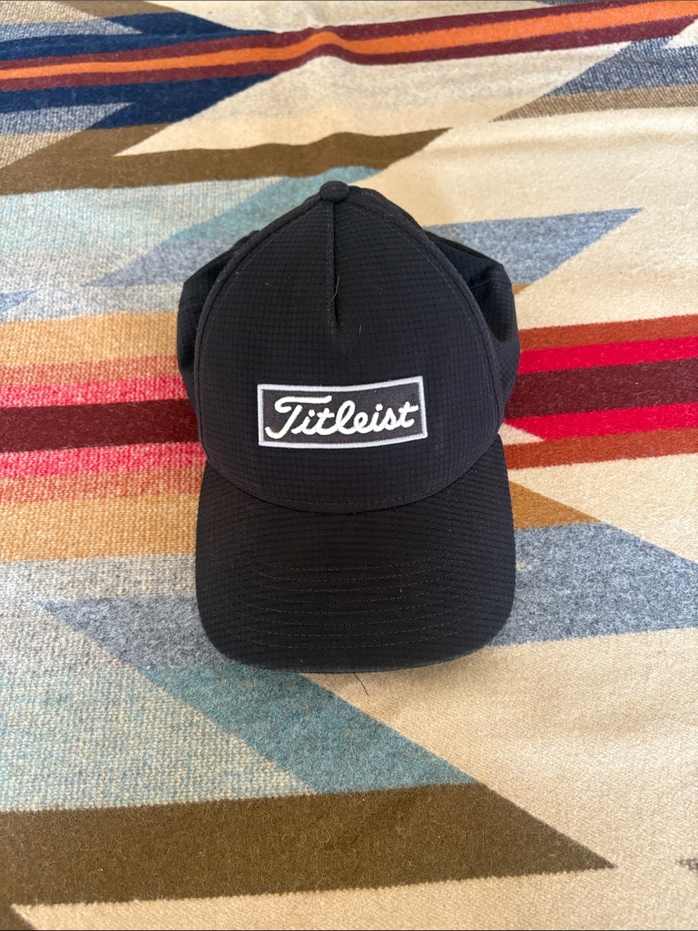 Titleist Black Hat with White Script Logo